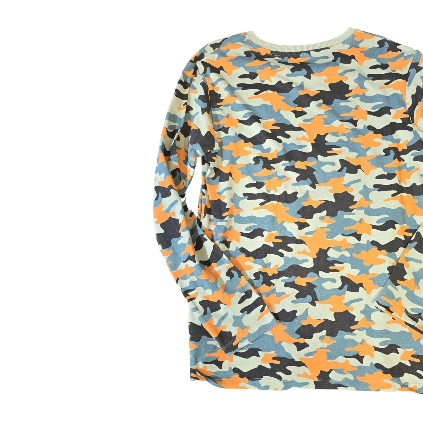 Matalan Boys Camo Long Sleeve T-Shirt Green/Orange Age 13 Boys