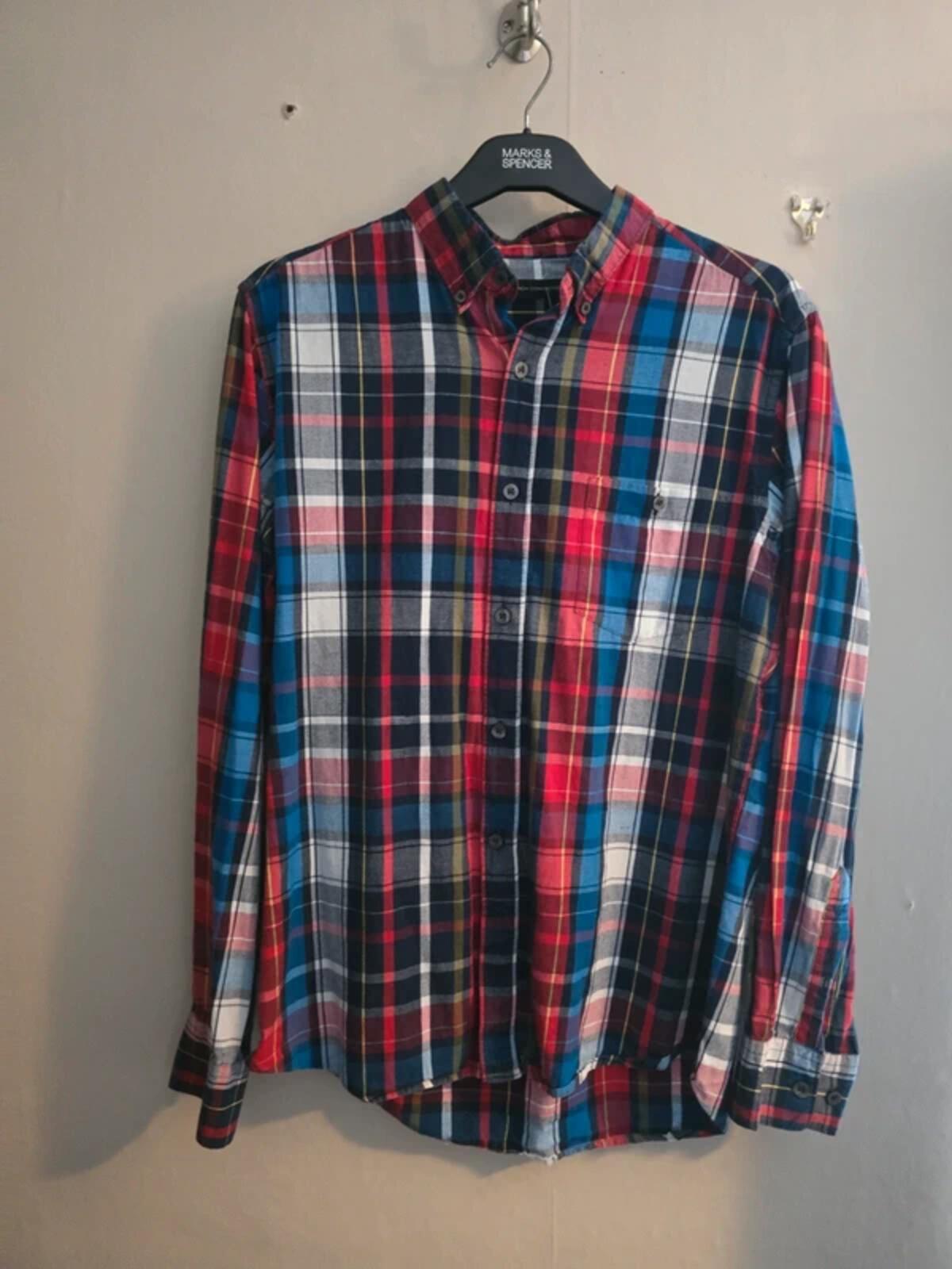 French Connection Men's Multicolour Checked Long Sleeve Shirt Size Medium