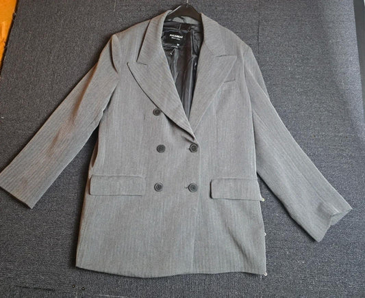 Pull & Bear Black Label Grey Oversized Blazer Size M 10/12 Lined