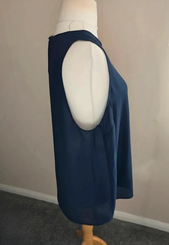 Primark Navy Blue Sleeveless Cami Vest Top Size 18