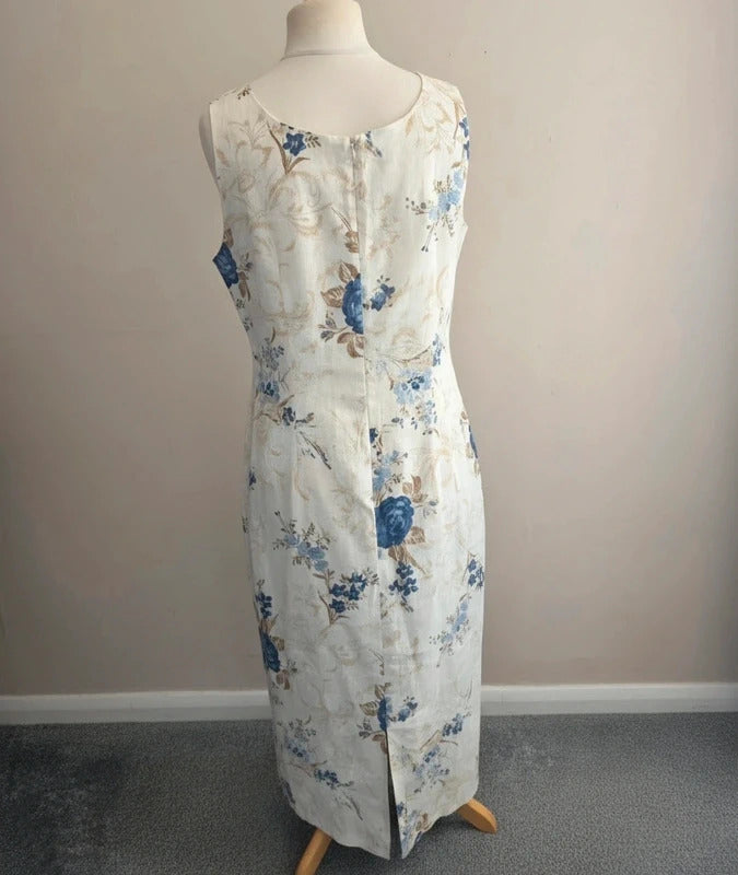 Bianco 100% Linen Occasion Dress & Blazer Set Size 14