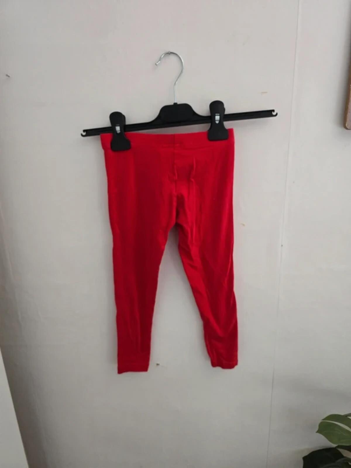 Love Me Girls Red Cotton Blend Leggings Age 3-4years