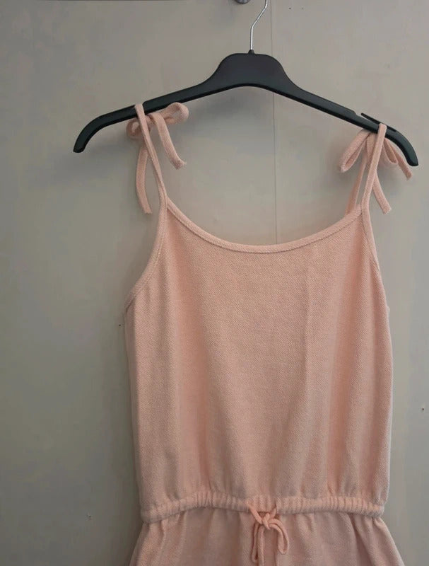 SoulCal & Co Coral Orange Towelling Playsuit Tie Sleeves Size 10
