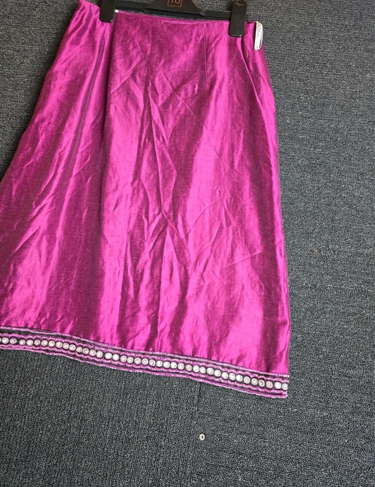 Betty Barclay Purple Beaded Hem Vintage Midi Skirt Size 10