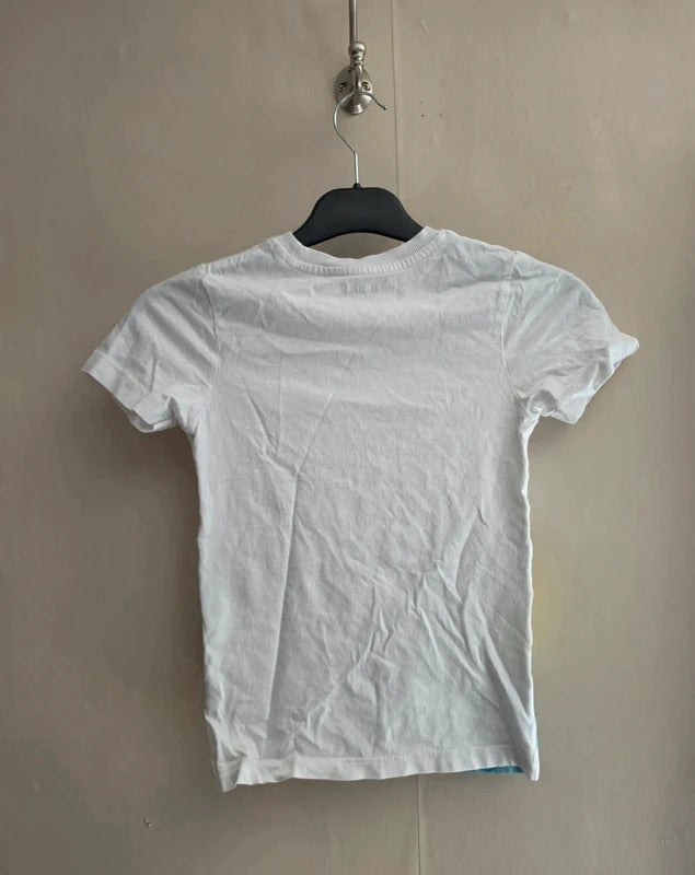 Nutmeg Boys White & Multicoloured Printed Cotton T-Shirt Age 6-7 Yrs