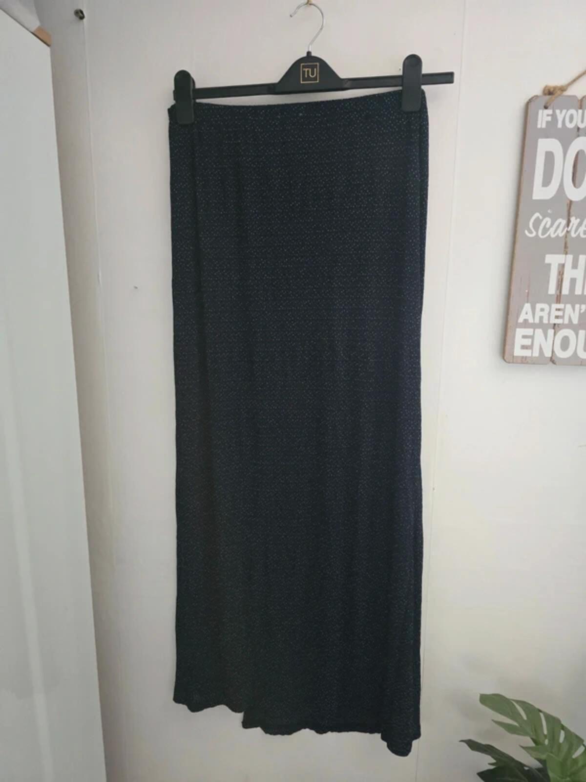 Tu Navy & White Polka Dot Wrap Maxi Skirt Size 14