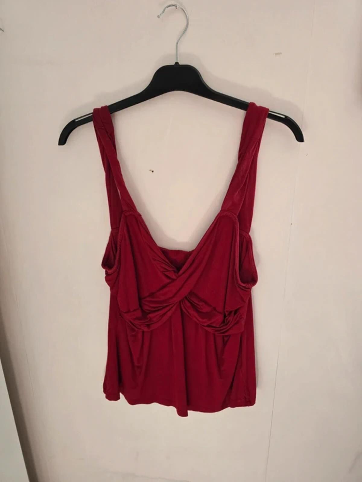 Shein Ladies Dark Red Crossover Bust Vest Top 2XL Size 16-18