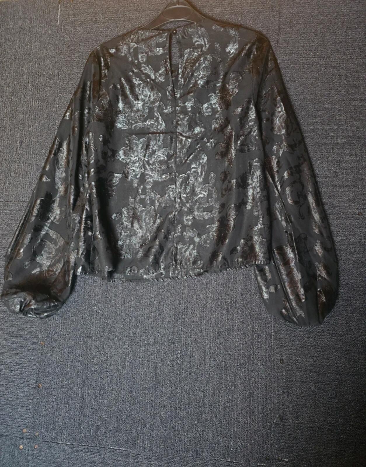 Sparkly Primark Floral Blouse  Size 8 - Sheer & Glittery