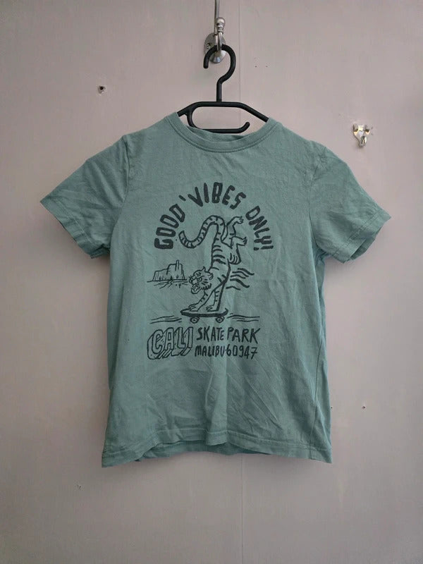 George Boys Classic Green Short Sleeved Cotton T-Shirt Age 8-9 Years