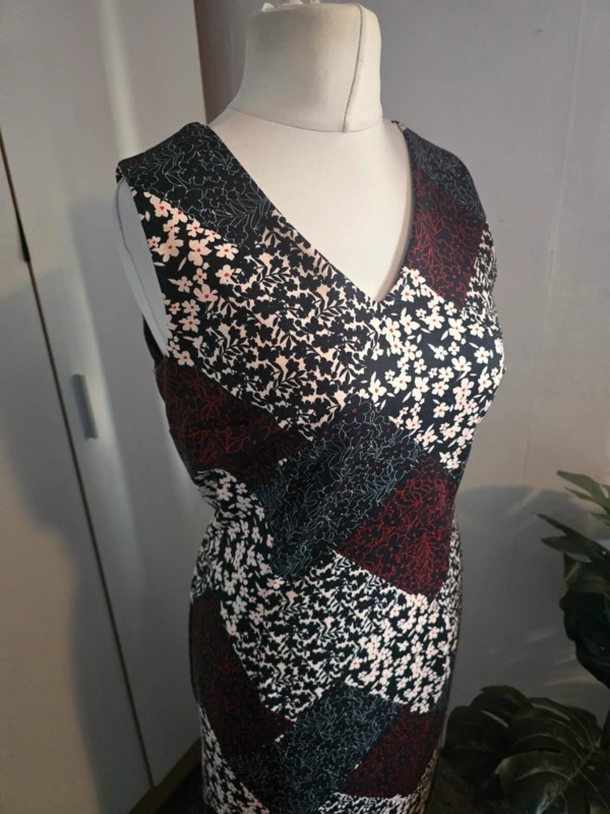 Tu Patchwork Floral A-Line Midi Dress Size 10