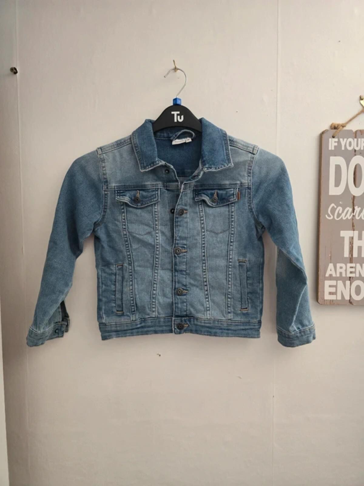 Name It Girls Denim Blue Stretch Jacket Age 7 Years
