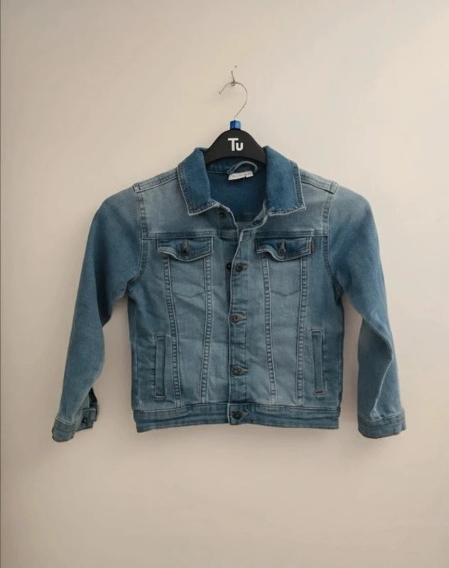 Name It Girls Denim Blue Stretch Jacket Age 7 Years