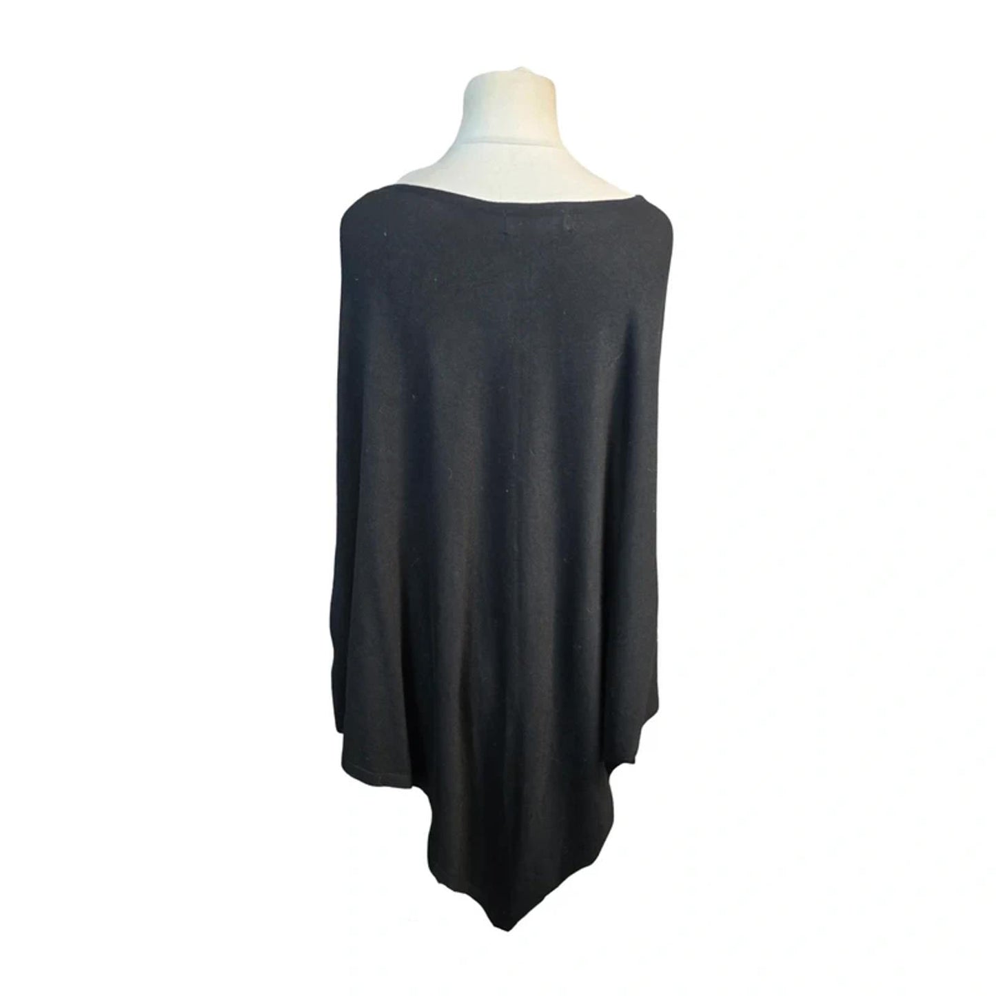 Frank Usher Poncho Black Size 16–20 Diamanté Detail / Layering