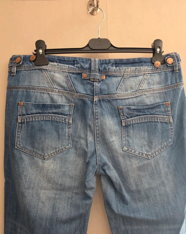 Next Blue Denim Cropped Capri Jeans Size UK 12 Reg