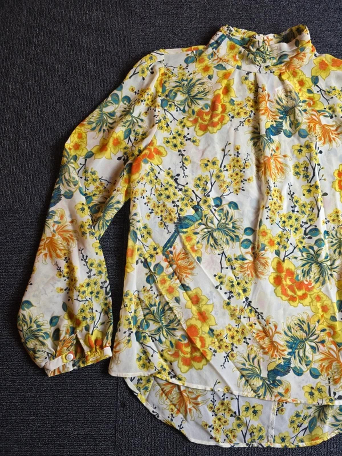 Next Blouse Floral Cream Size 12 Smart Casual