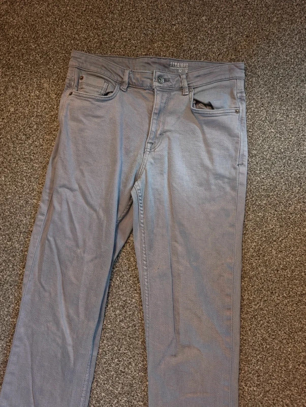 Men's George Grey Straight Leg Jeans W32 L32