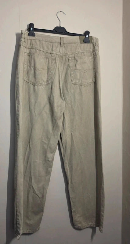 D2 Jeans Men's Cream Straight Leg Jeans W36 Short