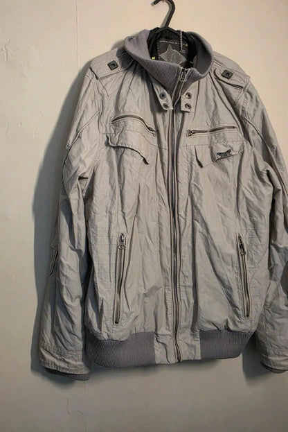 Riv SD Men's Light Grey Lightweight Zip-Up Jacket Size XL