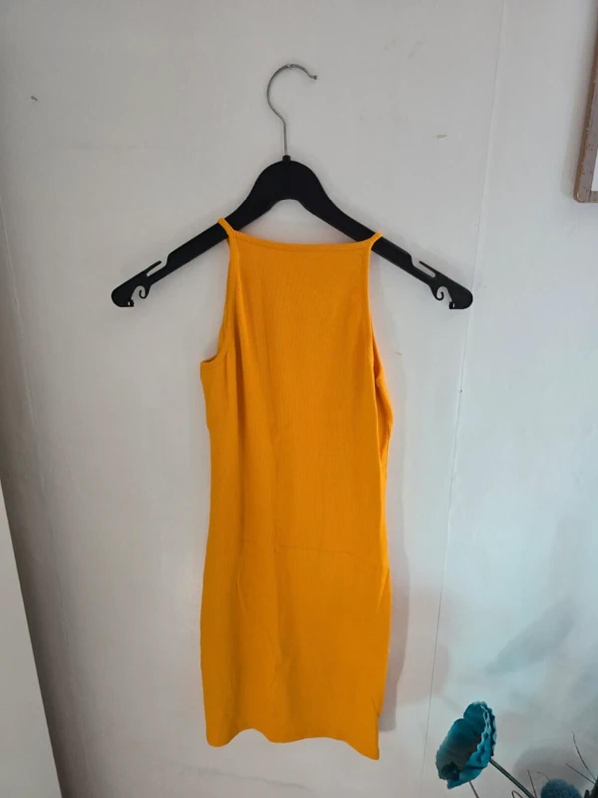 Matalan Girls Mustard Yellow Ribbed Bodycon Dress Size Age 12 Years