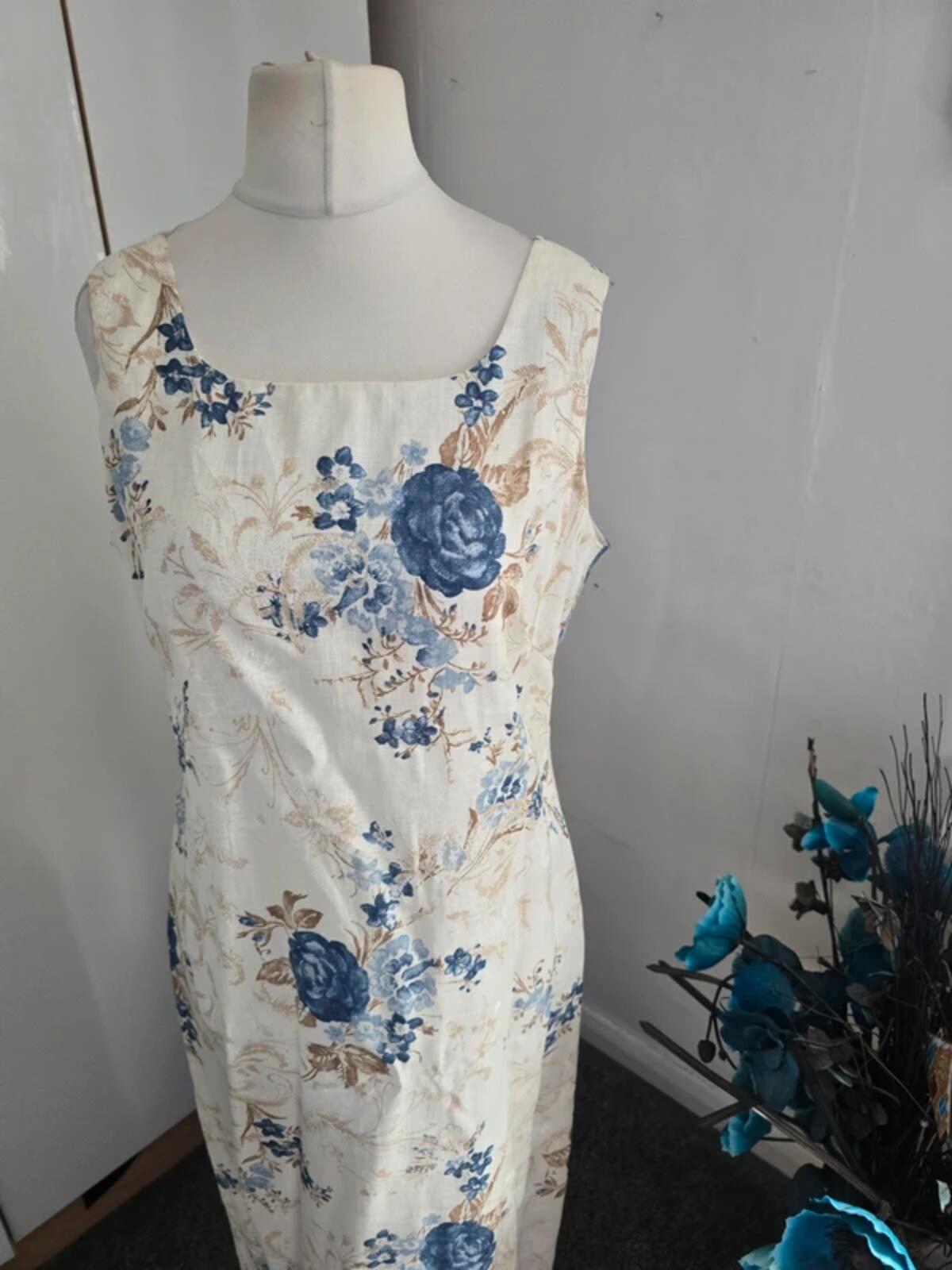 Bianco 100% Linen Occasion Dress & Blazer Set Size 14