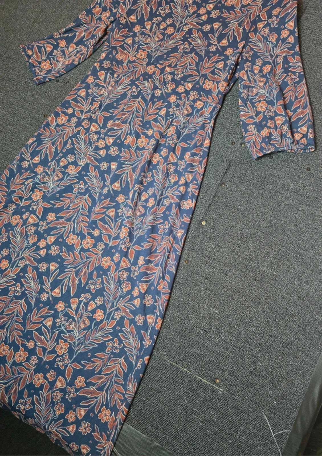 Seasalt Cornwall navy & brown floral midi dress NWT size 10