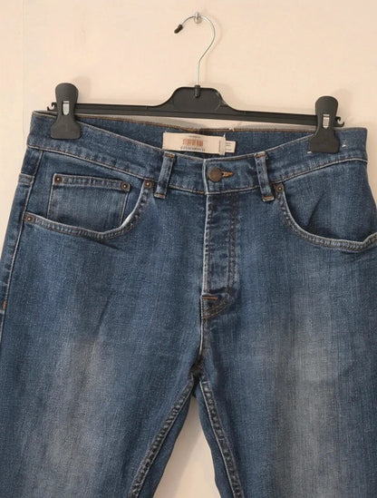 Men's Topman Stretch Slim Blue Jeans W32 Short Slim Fit Denim