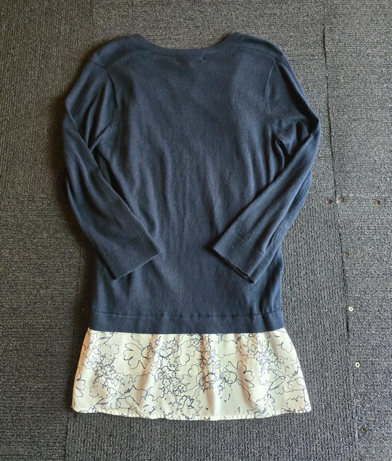 Next 2-in-1 Layered Top Navy & White Size 10 Workwear Style