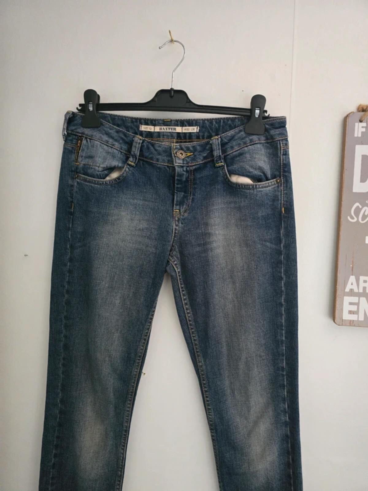 Topshop Moto 'Baxter' Y2K Blue Fade Slim Jeans -W30 L30 Size 12