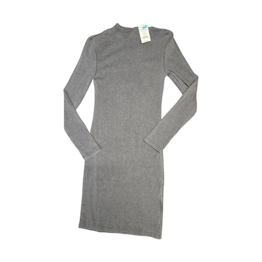 New Look Bodycon Dress Grey Washed Size 12–13 Years High Neck Knee Length
