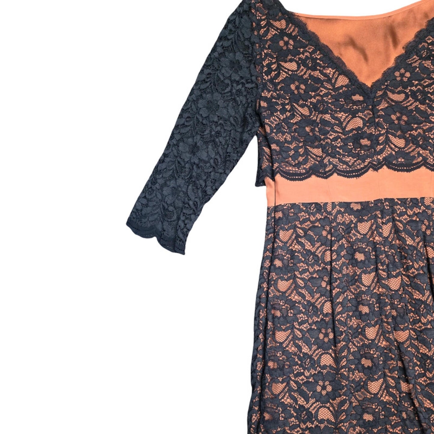 Boden Lace Occasion Dress Navy Blush Size 10 Wedding Party