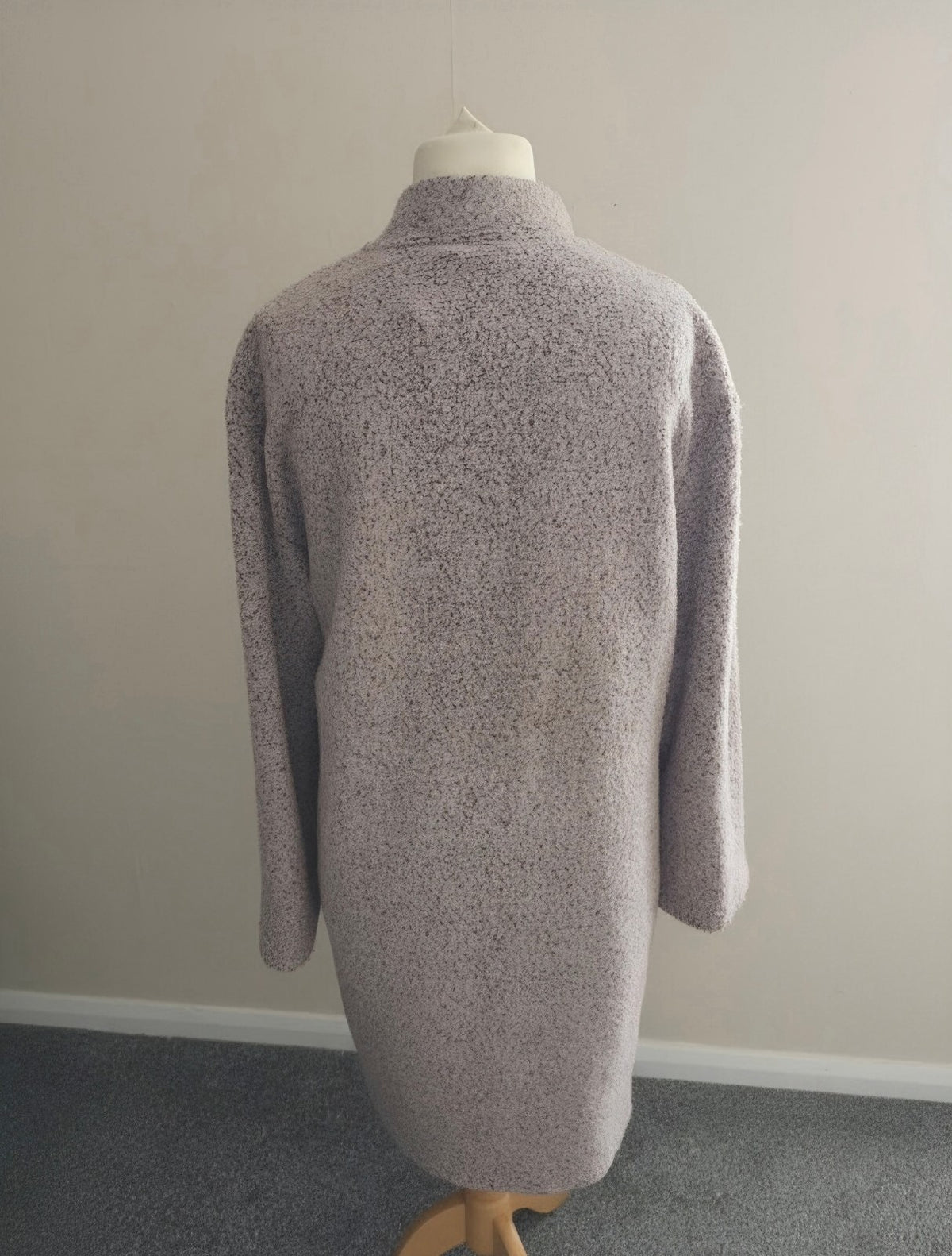 George Dusky Pink Soft Bouclé Fleece Open Midi Coatigan Size 14