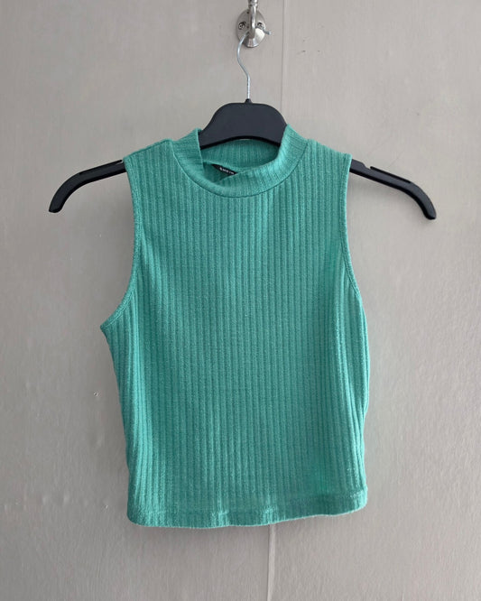 SHEIN Green Cropped Sleeveless Top - Size 6-8