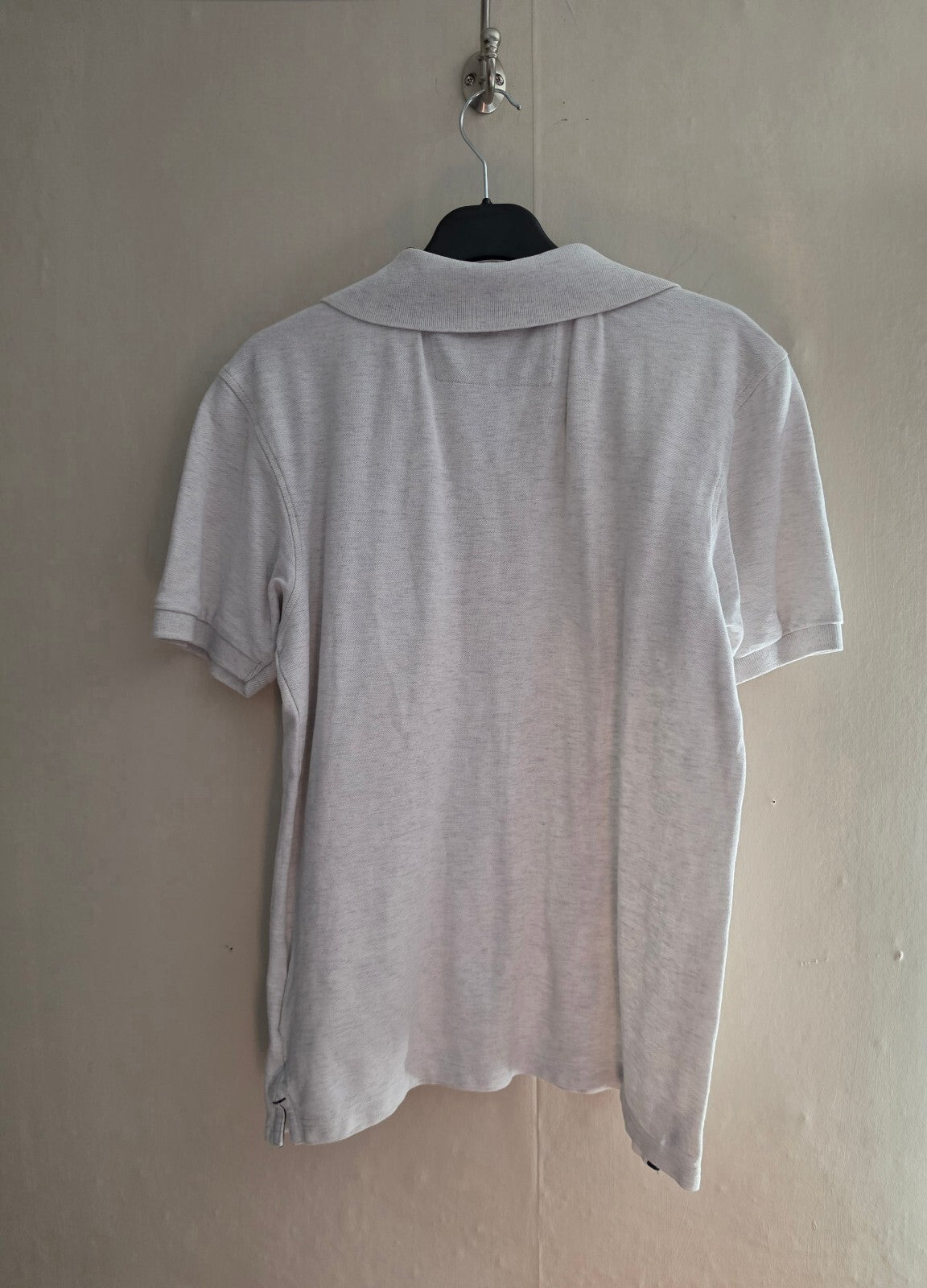 Marks & Spencer Men's Off-White Cotton Piqué Short-Sleeved Polo Shirt Small