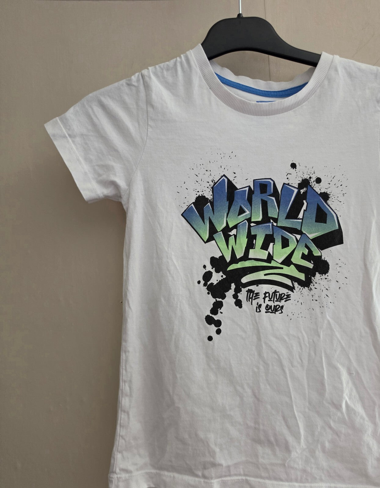 Matalan Boys White Graffiti Print Cotton T-Shirt Age 8 Years