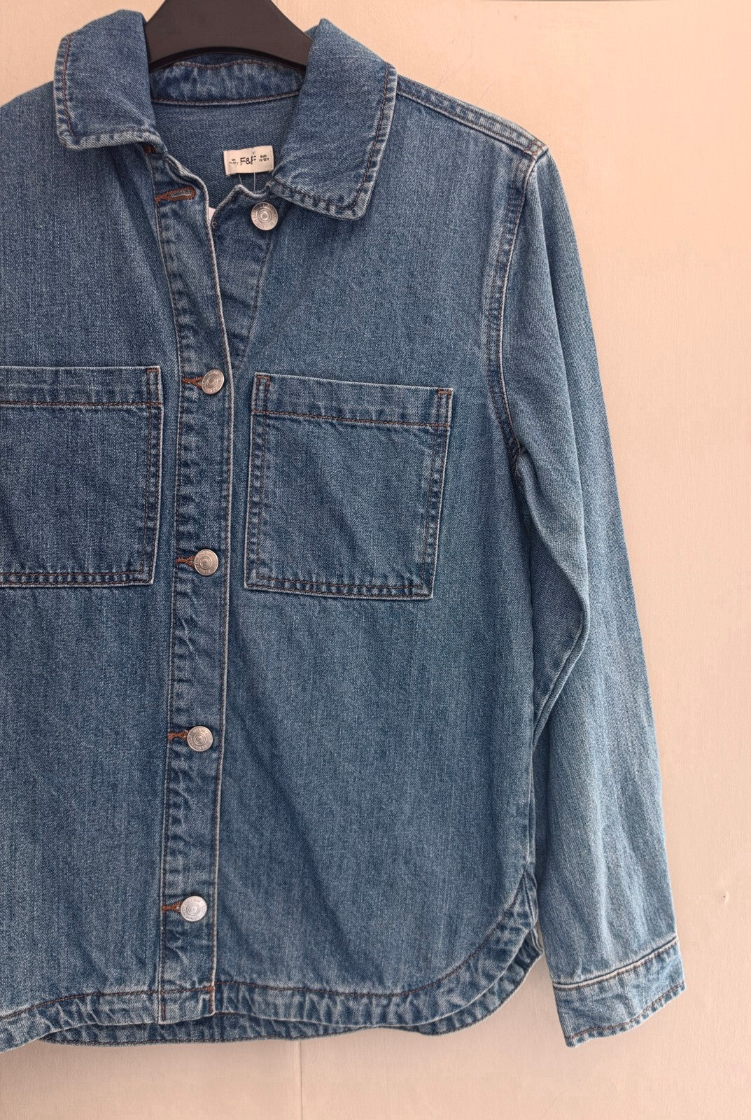F&F Girls Oversized Blue Denim Shirt  Age 11-12 Years
