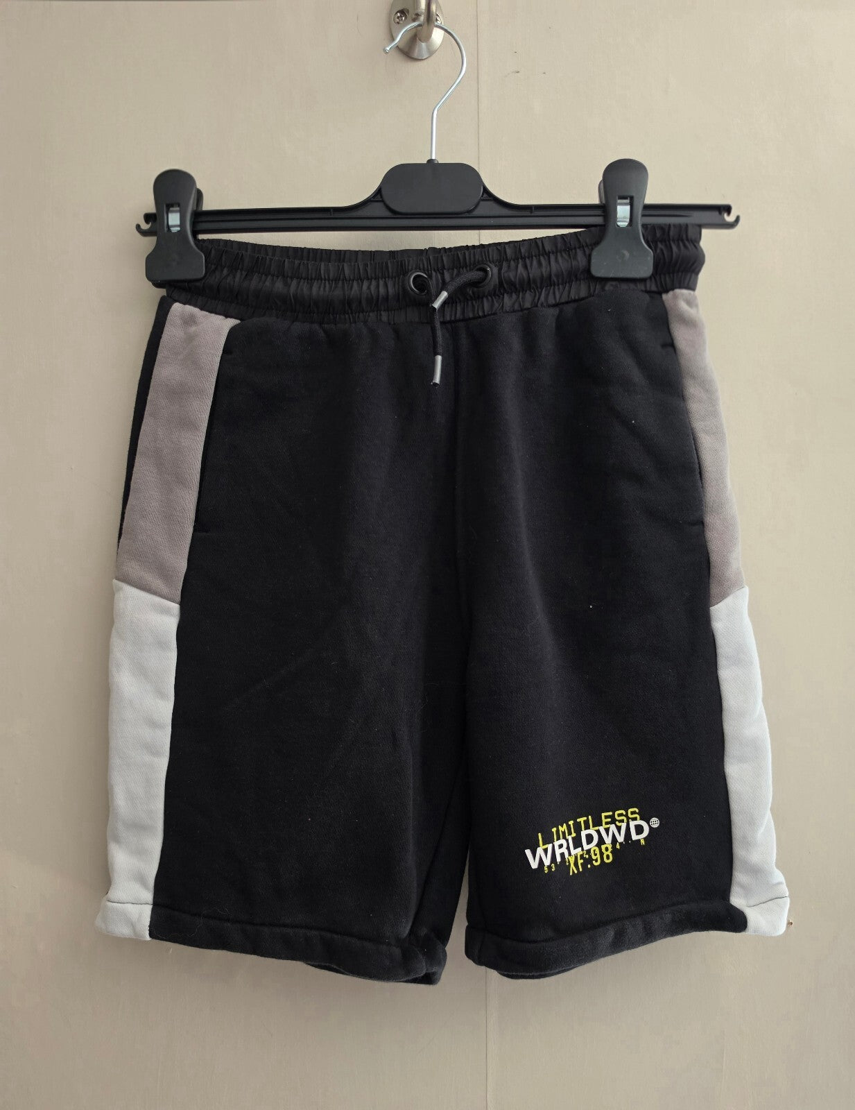 Matalan Boys Black, Grey & White Colorblock Graphic Shorts Age 11 Years
