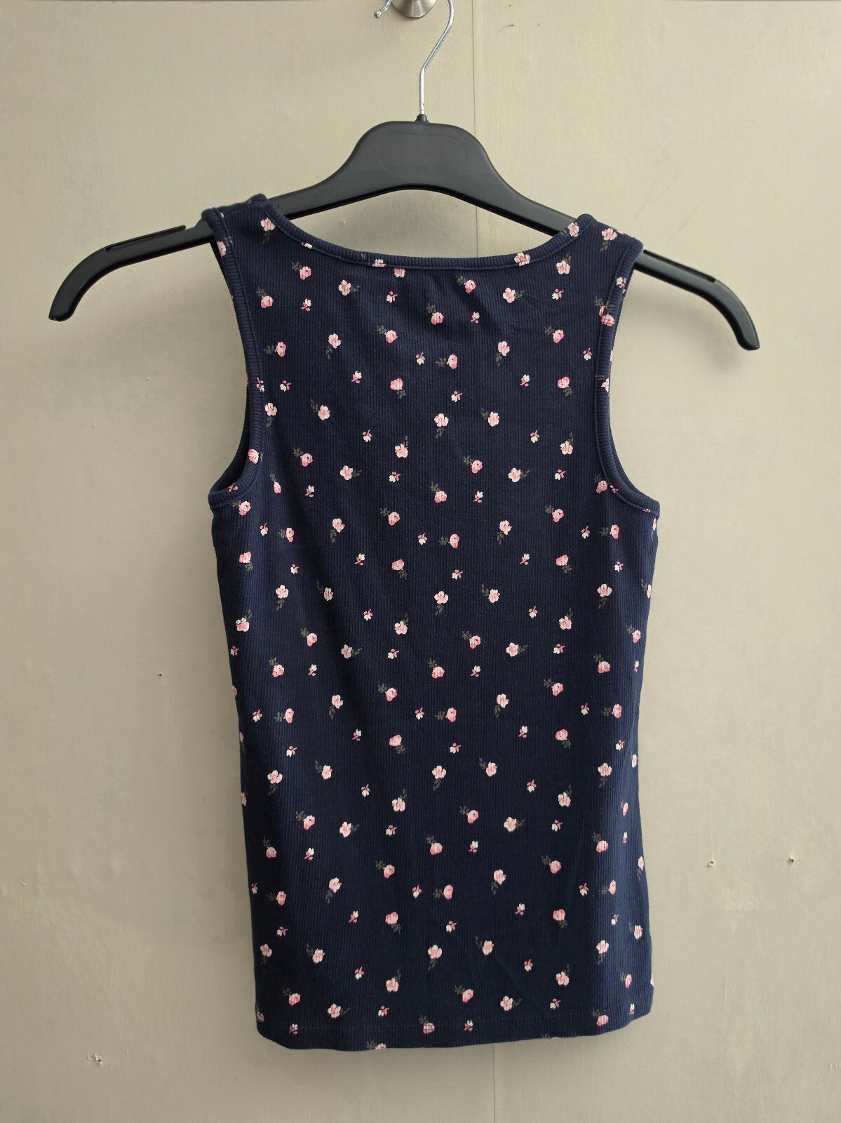 Next Girls Navy & Pink Floral Vest Top Size Age 9 Years