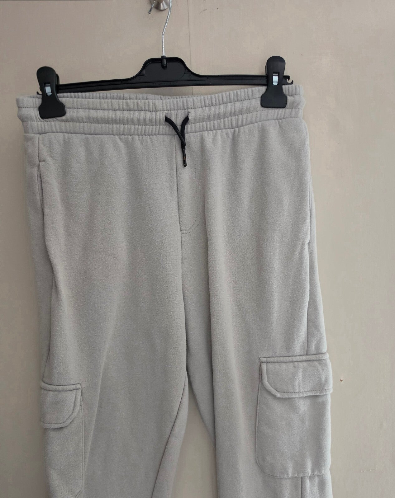 F&F Boys Grey High Waisted Cargo Joggers Age 13-14 Years