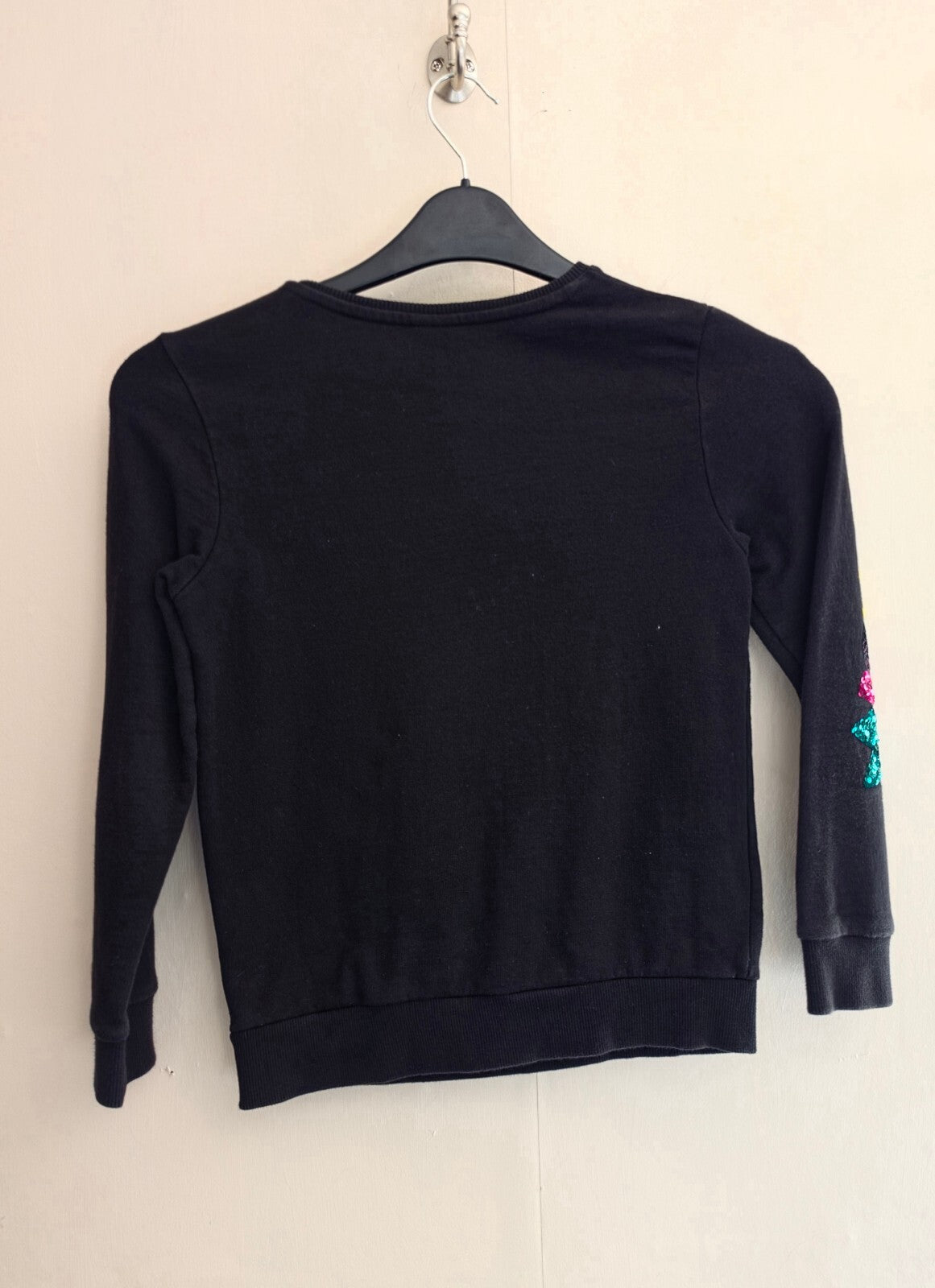Disney Girls Black Multicolour Sequin Mickey Mouse Jumper Age 10-11 Years