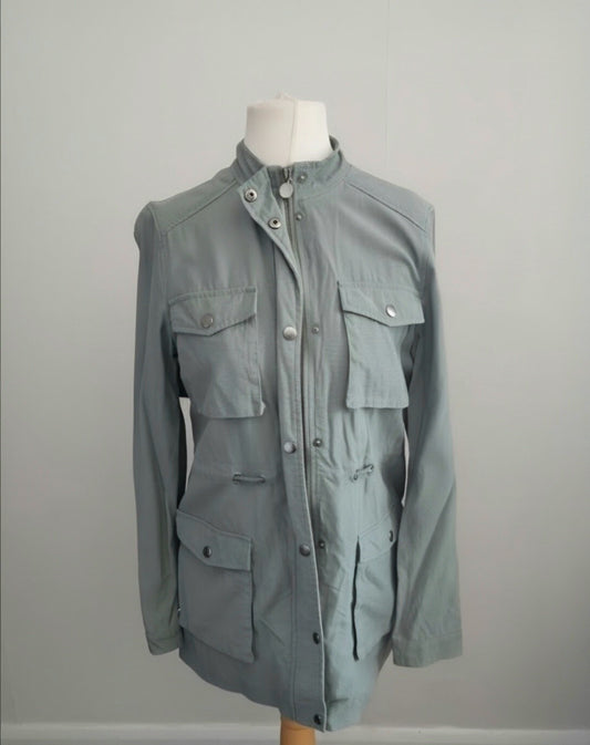 Thought Khaki Green Utility Jacket Lightweight Military Style Size 10