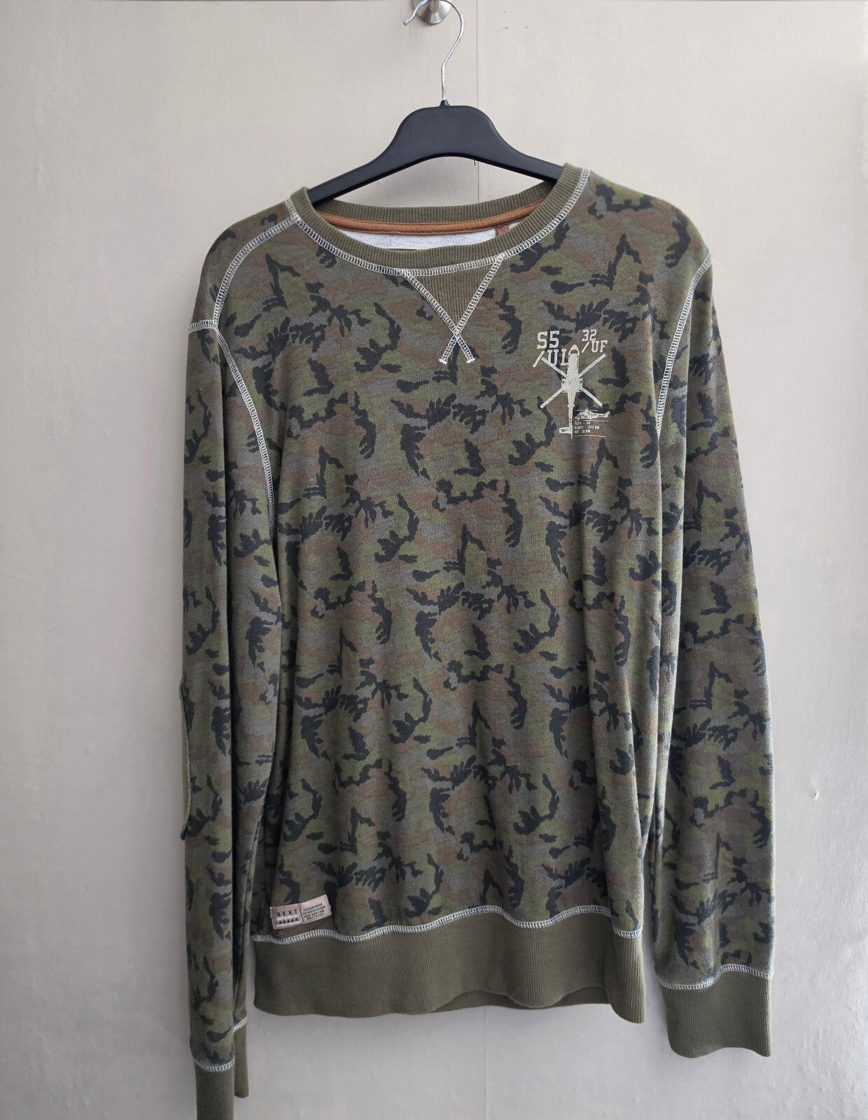 Next Boys Khaki Camouflage Cotton Sweatshirt Jumper Age 16 Years