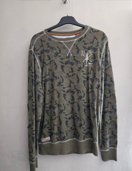Next Boys Khaki Camouflage Cotton Sweatshirt Jumper Age 16 Years