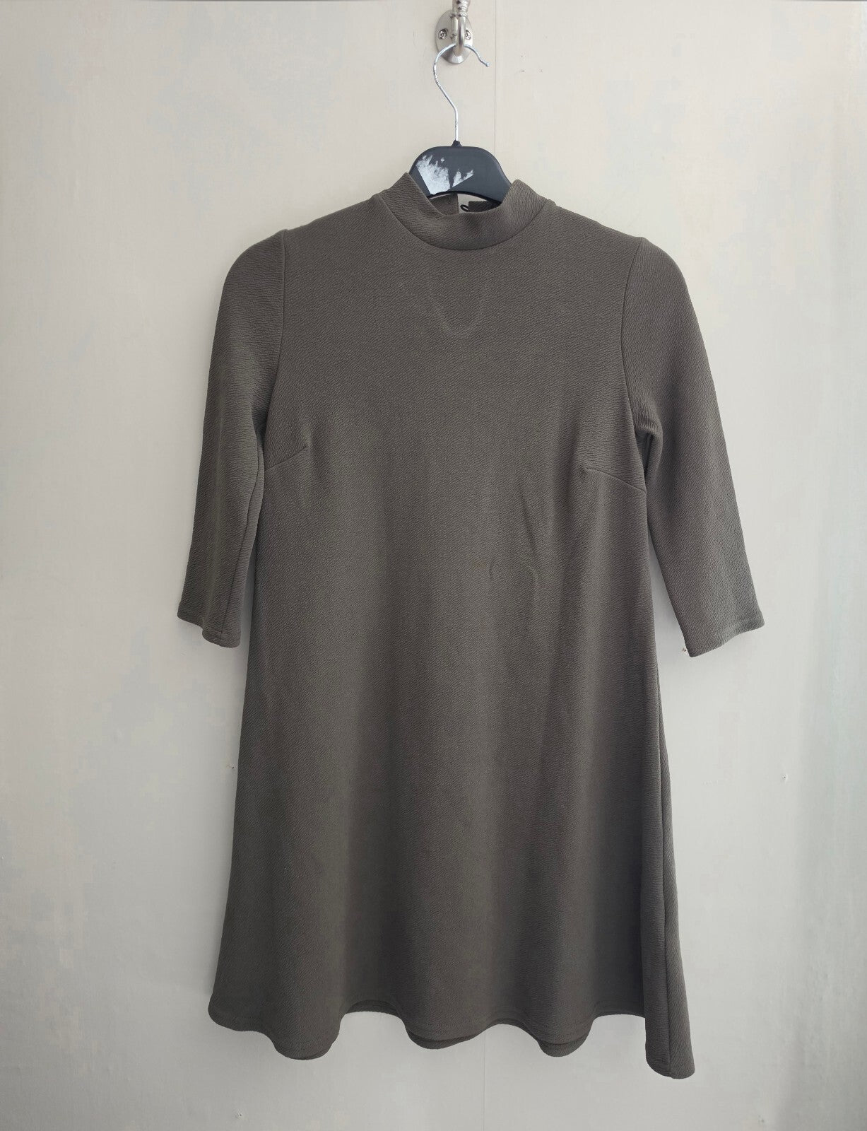 Primark Khaki Green High Neck Fit & Flare Mini Dress Size 6