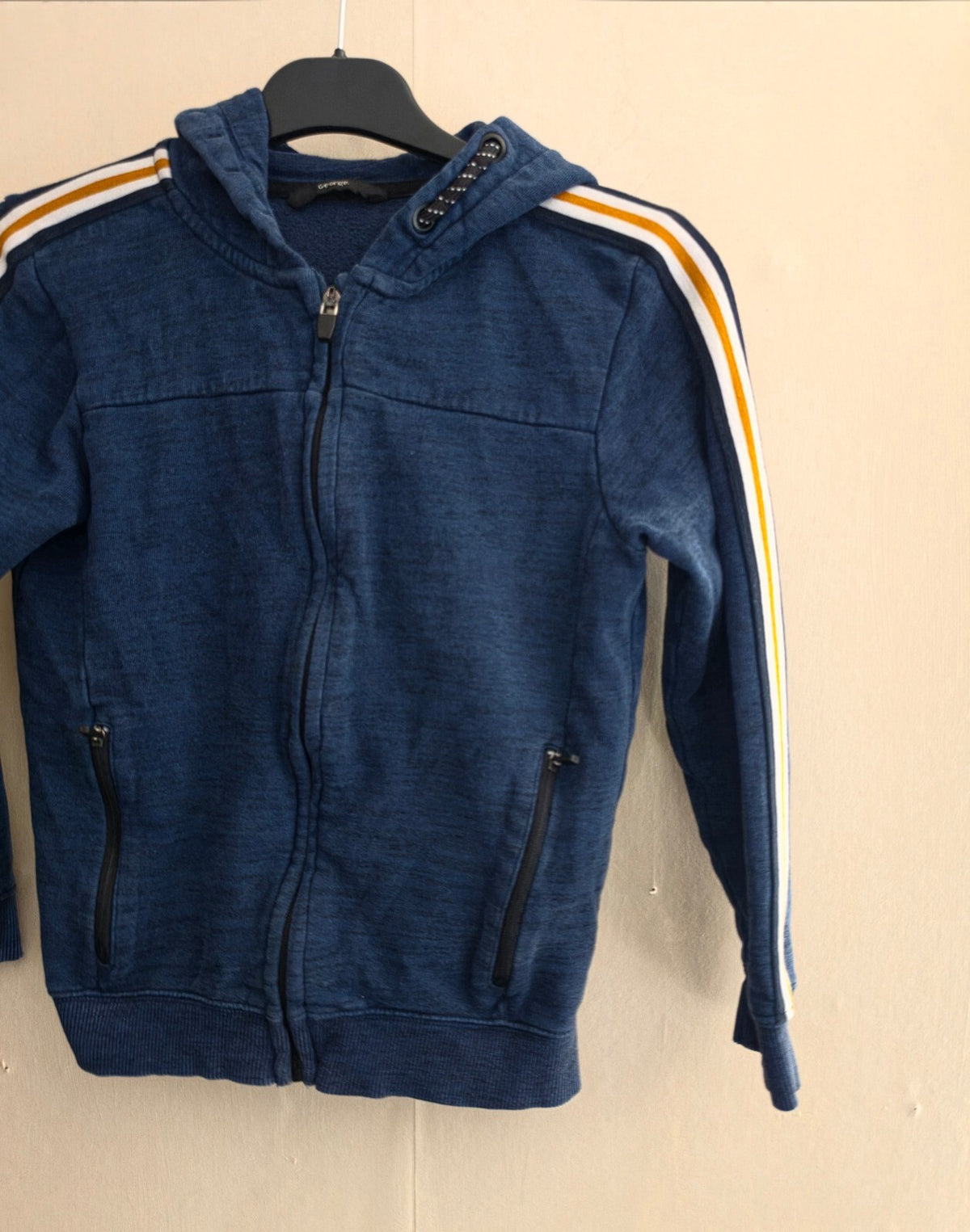 George Boys Navy Zip-Up Hooded Jacket Age 8-9 Years