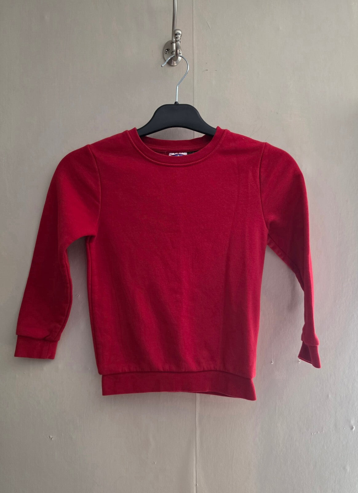 Lidl Kids Red Crew Neck Unisex School Jumper / Sweatshirt Age 5-6 Years (110-116cm)