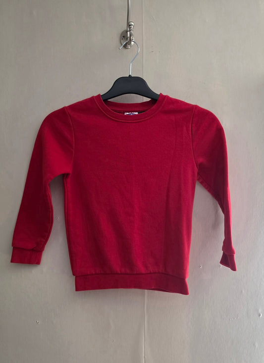 Lidl Kids Red Crew Neck Unisex School Jumper / Sweatshirt Age 5-6 Years (110-116cm)