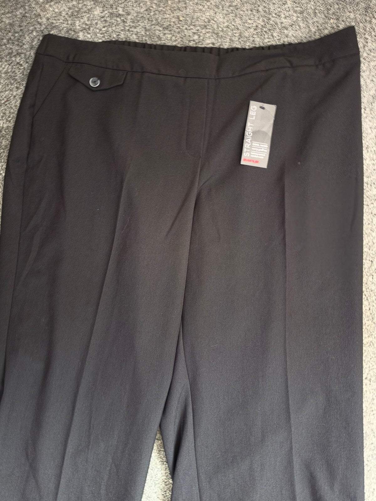 Avenue Black Straight Leg Tummy Control Formal Trousers Size 22 NWT