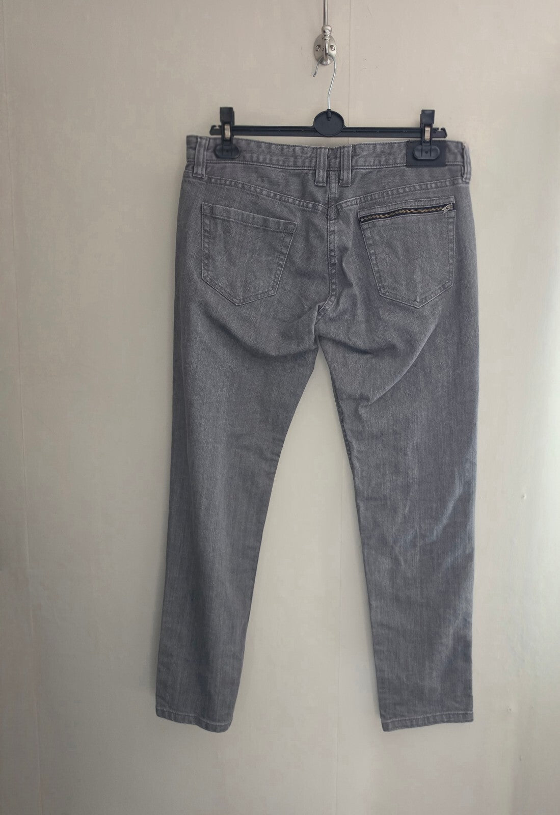 Farhi by Nicole Farhi Grey Slim Leg Jeans – Size 14 – Mid Rise Ankle Zip Detail