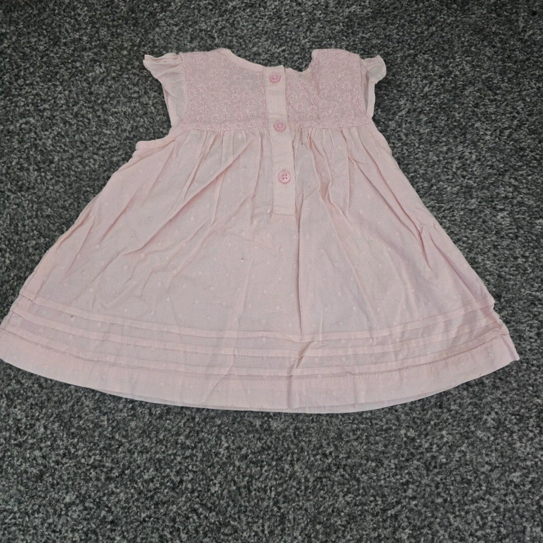 George Baby Girls Pink Floral Embossed Dress 3-6 Months