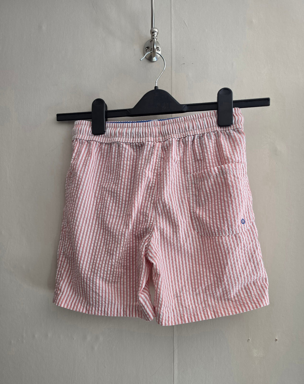 Marks & Spencer Boys Pink & White Striped Swimming Trunks Age 9-10 Years